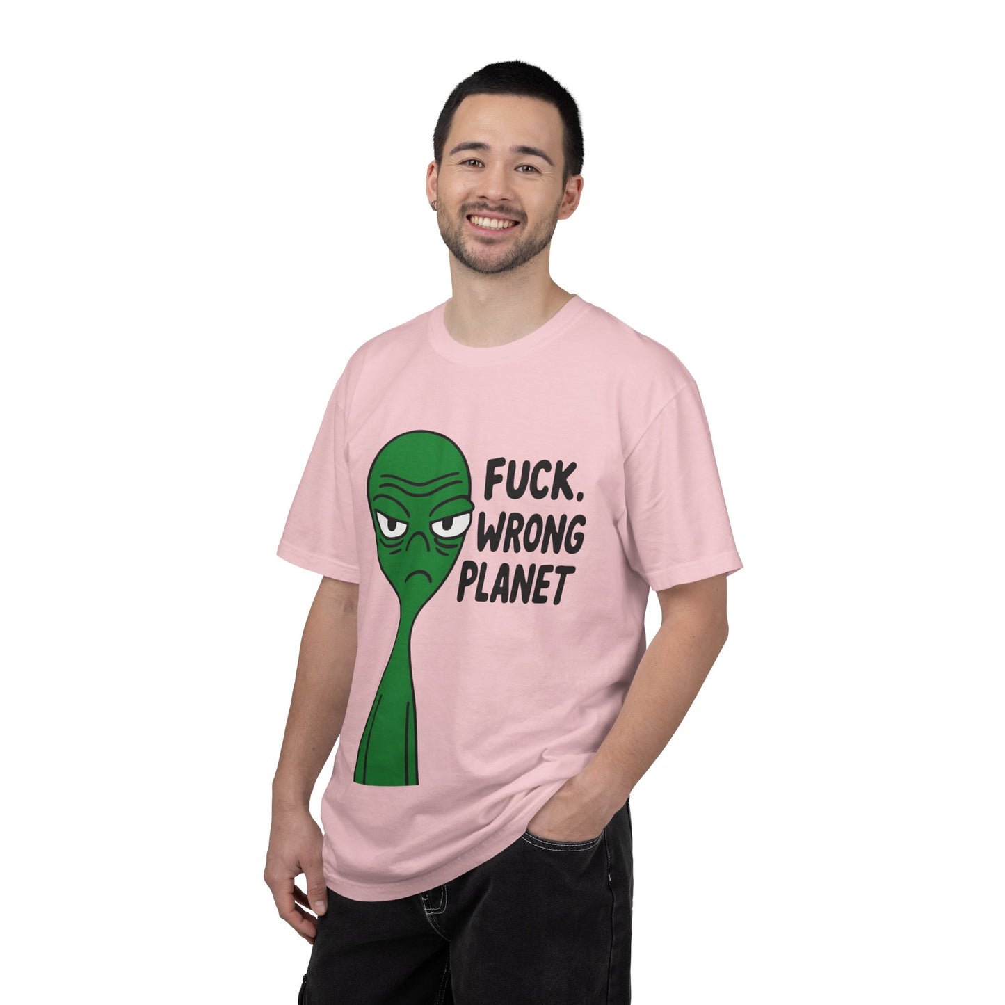 Alien Graphic T-Shirt — "F***, Wrong Planet" Funny Retro Tee