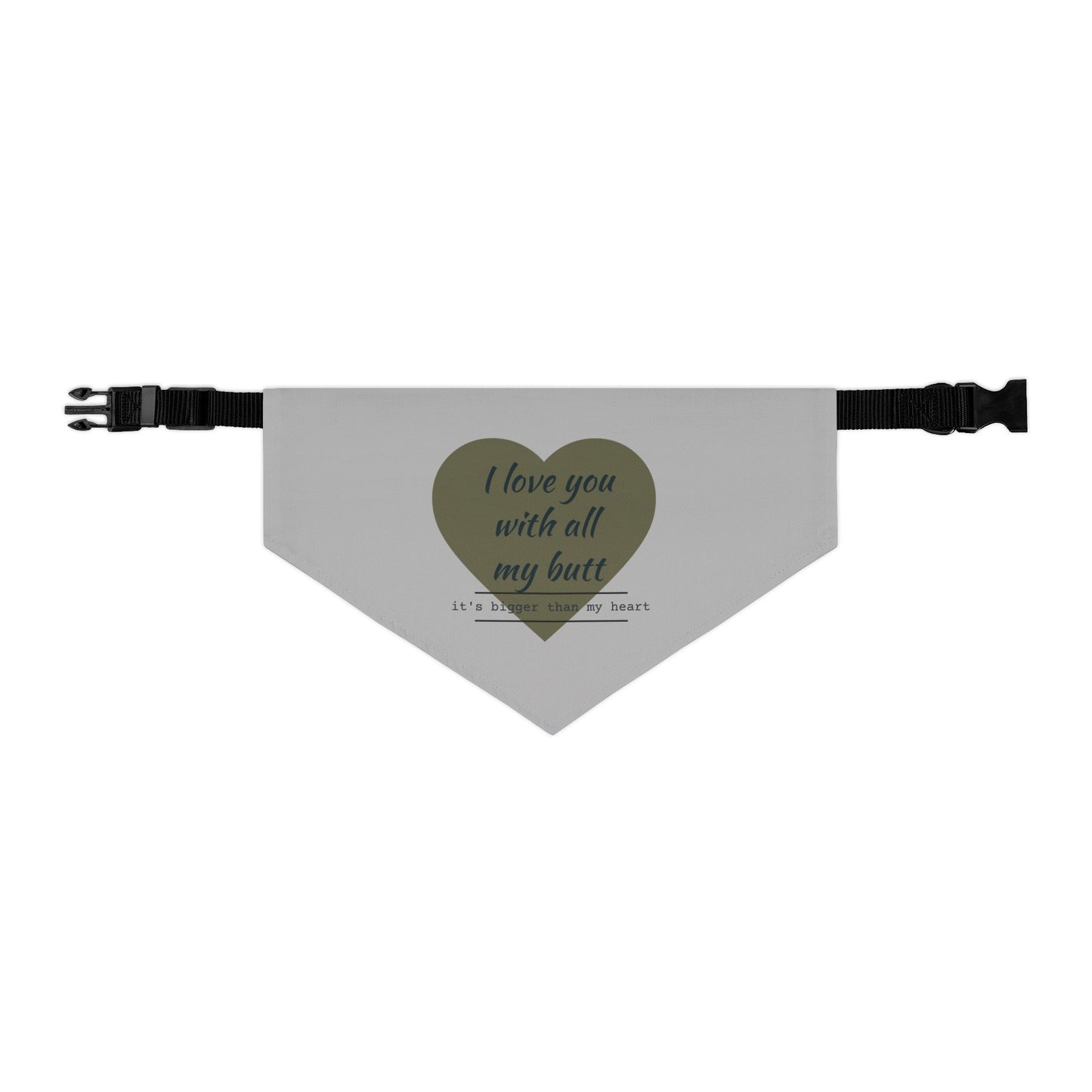 Pet Bandana — "I Love You With All My Butt" Heart Dog Collar Bandana