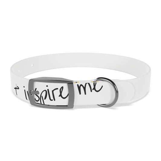 'Inspire Me' Crown White Dog Collar — Inspirational Pet Accessory for Small & Medium Dogs