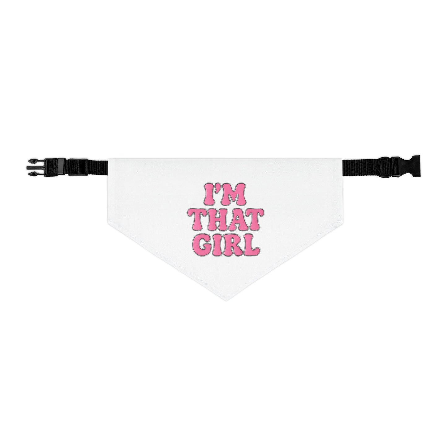 I'm That Girl Pet Bandana Collar - Pink Retro Script Dog & Cat Accessory