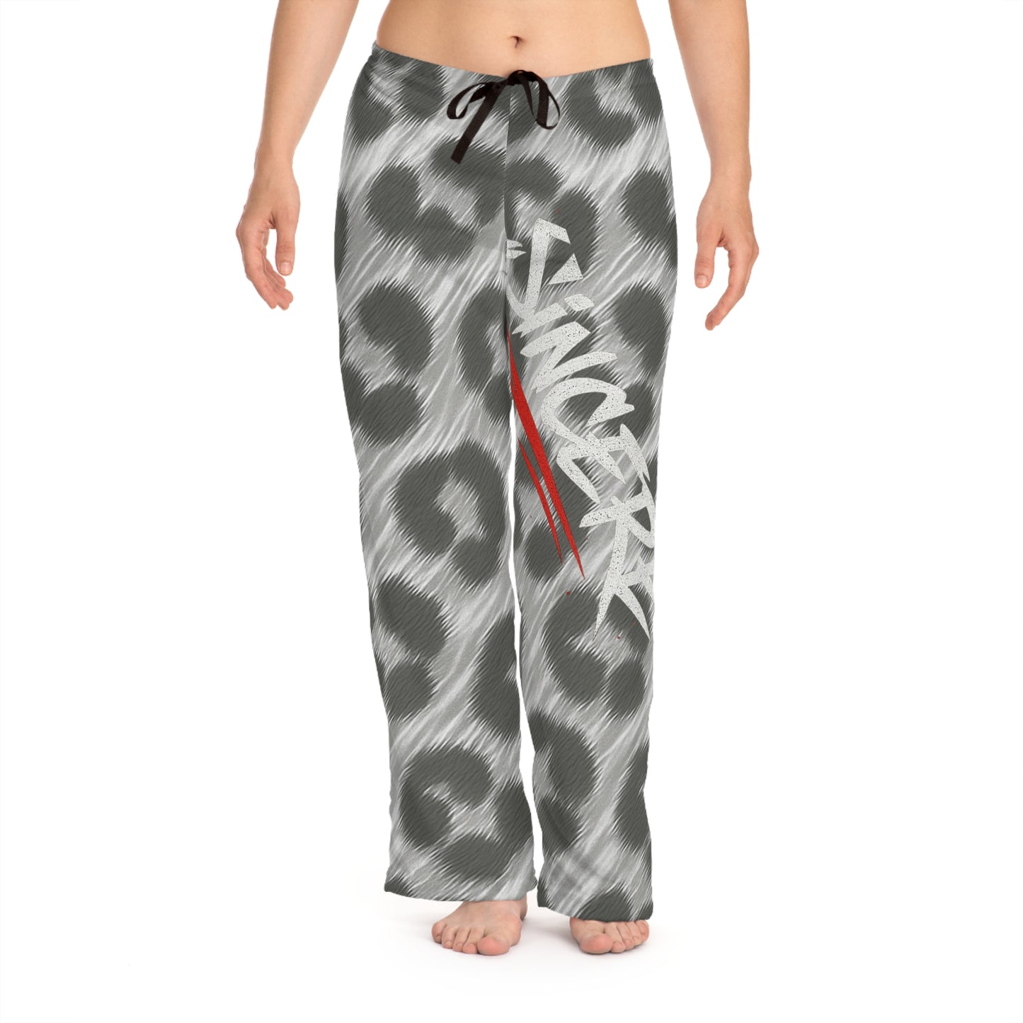 Grey Leopard Print Women's Pajama Pants — Cozy Lounge Sleepwear