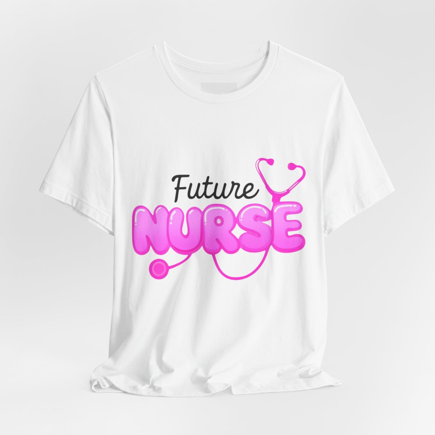 Future Nurse T-Shirt — Pink Stethoscope Graphic Tee for Nursing Students
