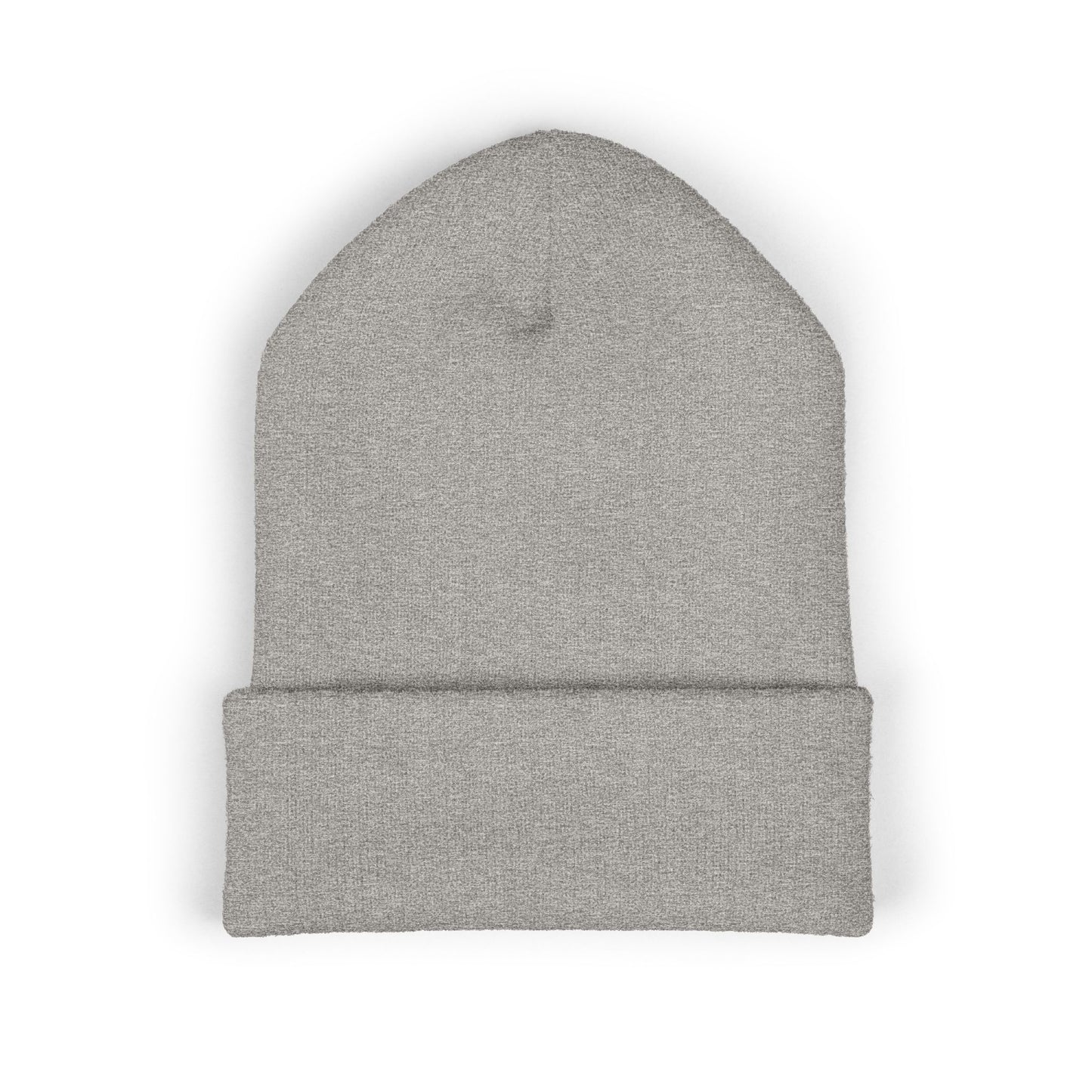 Sinister Embroidered Cuffed Beanie — Gothic Skull Patch Knit Hat