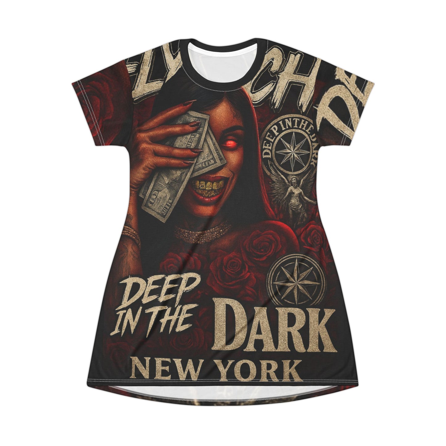 All-Over Print T-Shirt Dress — Unique Graphic Pattern Dress