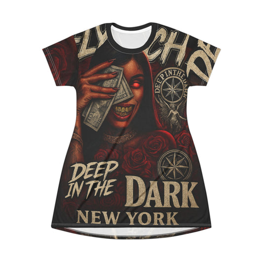 All-Over Print T-Shirt Dress — Unique Graphic Pattern Dress