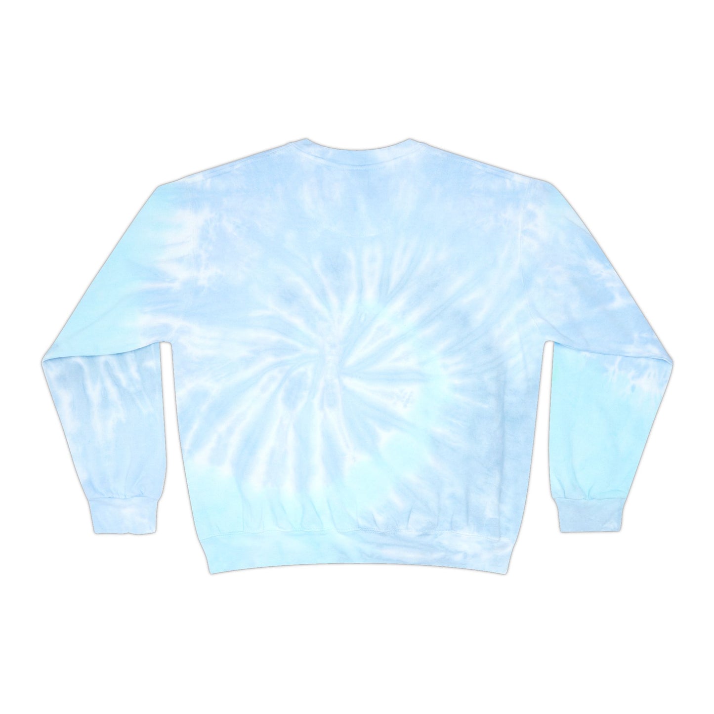 Tie-Dye Sweatshirt — Blue Spiral 'Sincere' Flame Logo Crewneck
