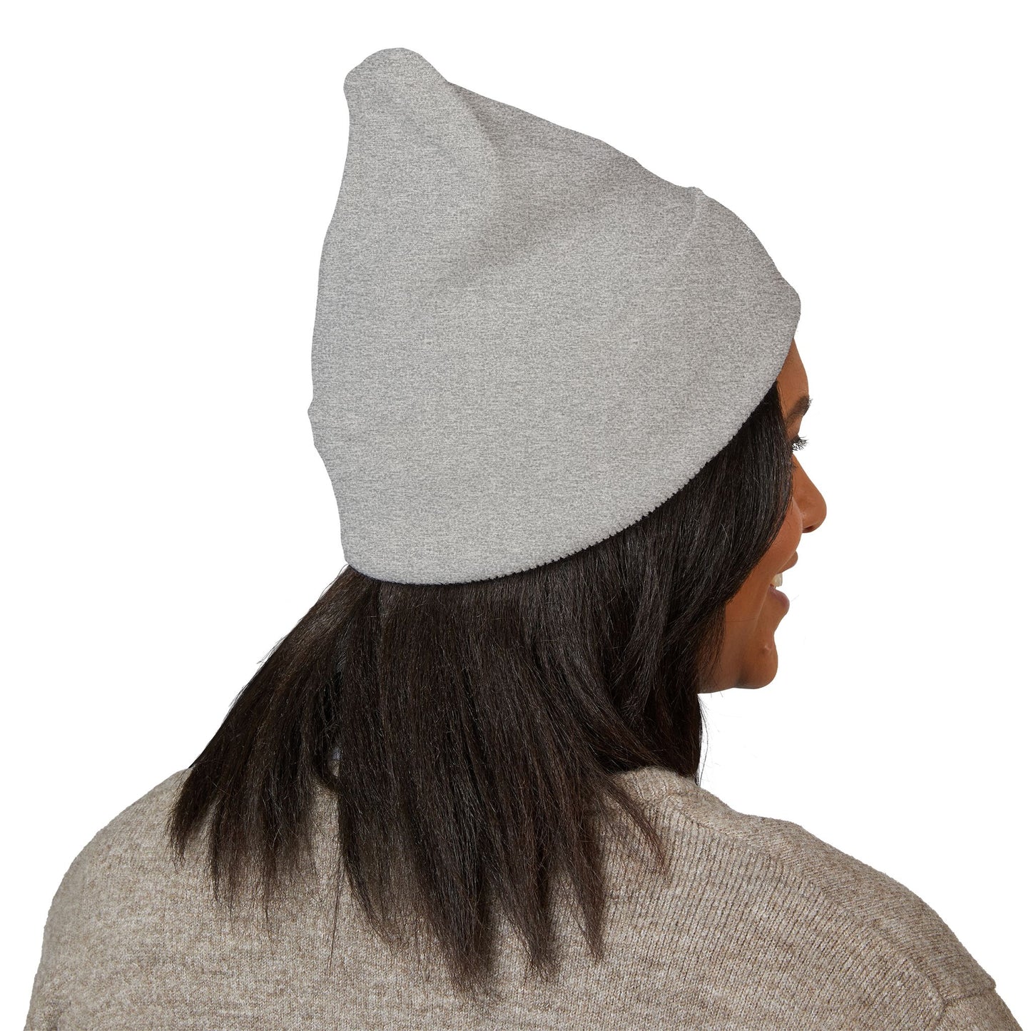 Sinister Embroidered Cuffed Beanie — Gothic Skull Patch Knit Hat