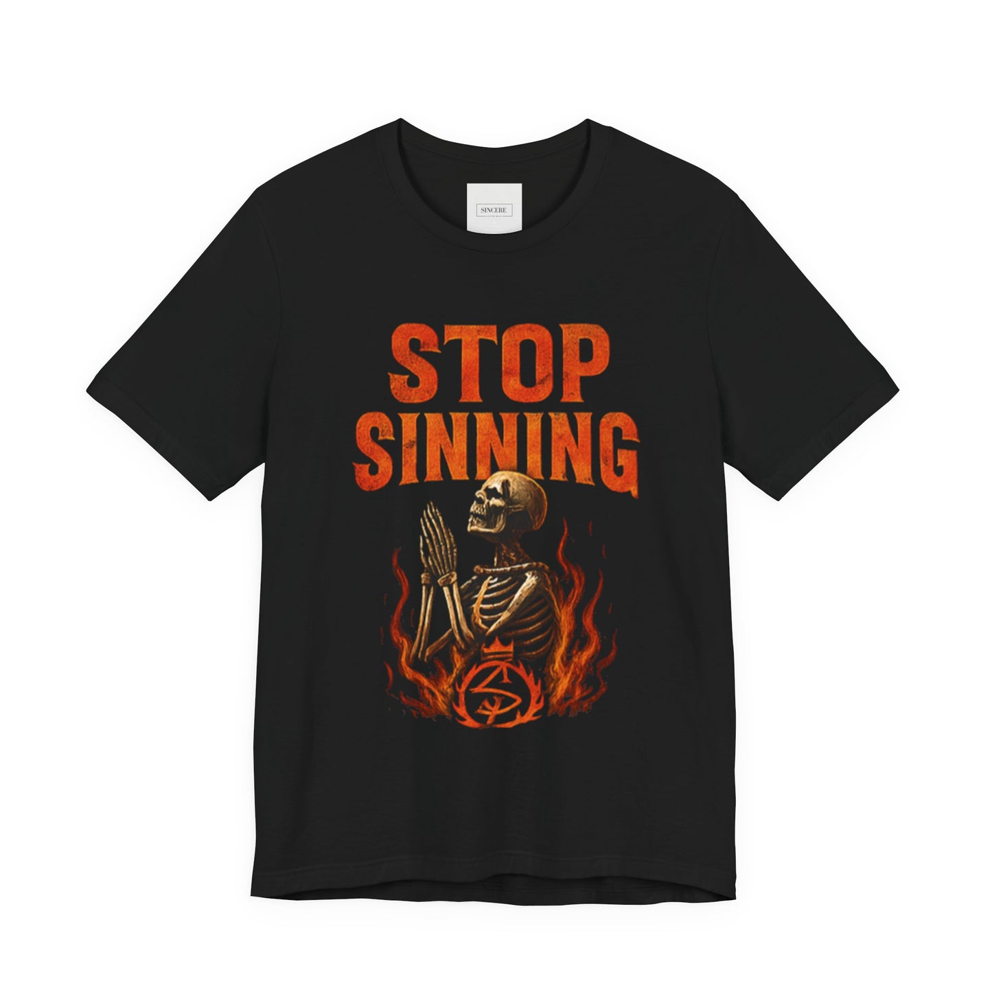 Sincere Skeleton Graphic Tee — Unisex Street Art Shirt for Bold Style, Alternative Fashion, Everyday Wear