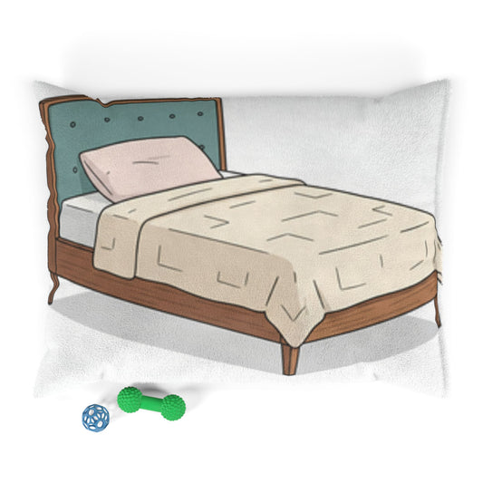 Cozy Mid-Century Bed Pet Pillow — Cute Furniture Illustration Dog & Cat Bed Cushion