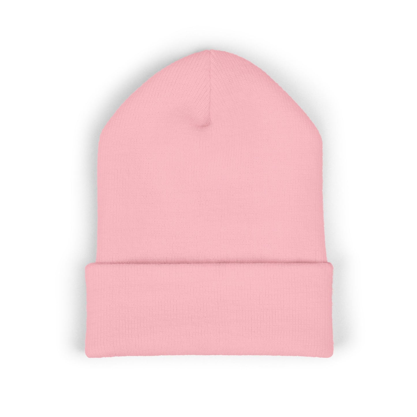 Sinister Embroidered Cuffed Beanie — Gothic Skull Patch Knit Hat