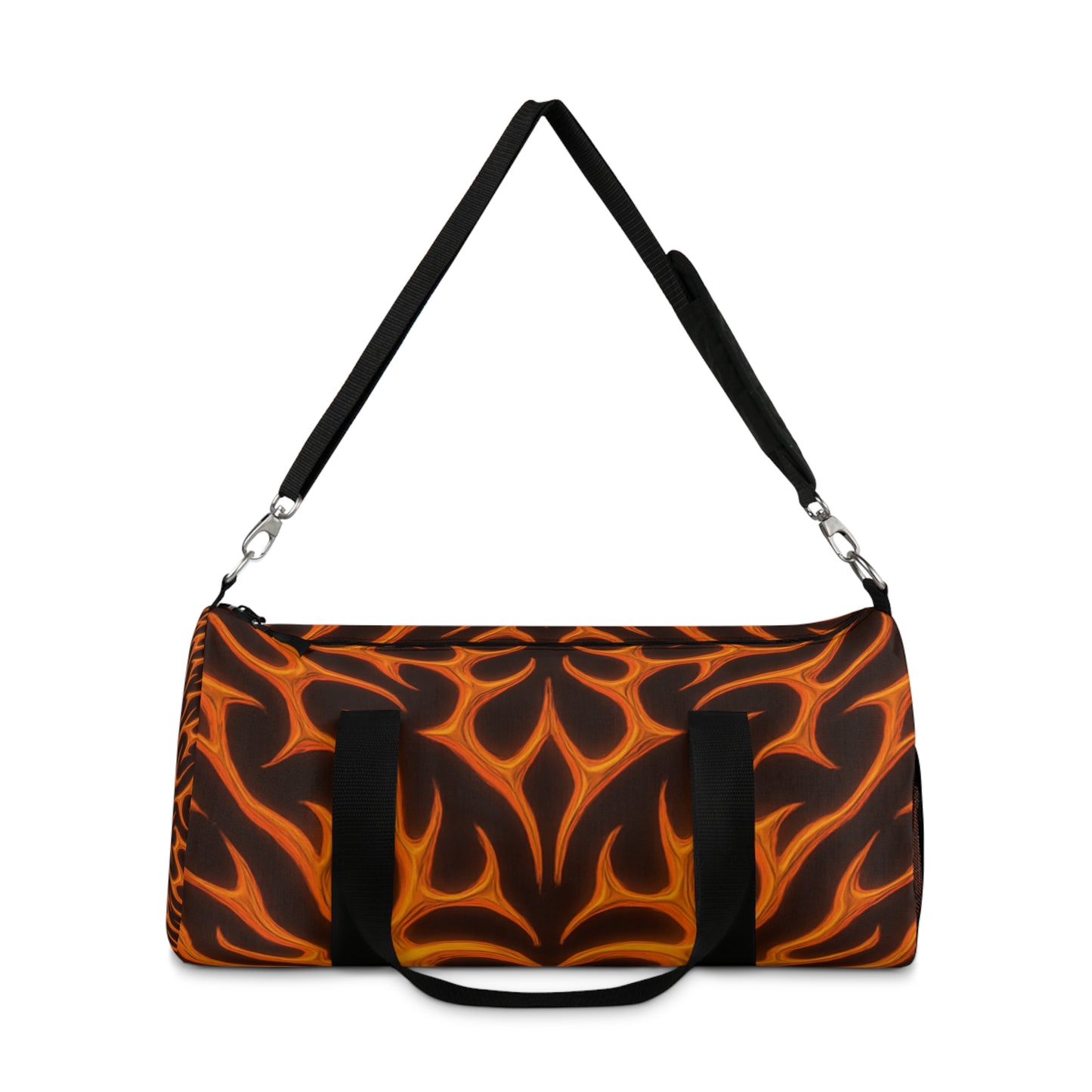 Flame Pattern Duffel Bag — Fiery Tribal Travel & Gym Bag