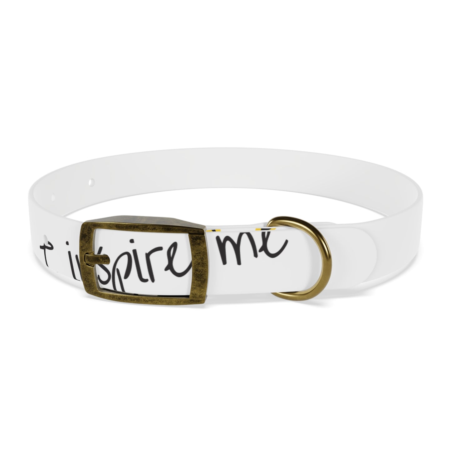 'Inspire Me' Crown White Dog Collar — Inspirational Pet Accessory for Small & Medium Dogs