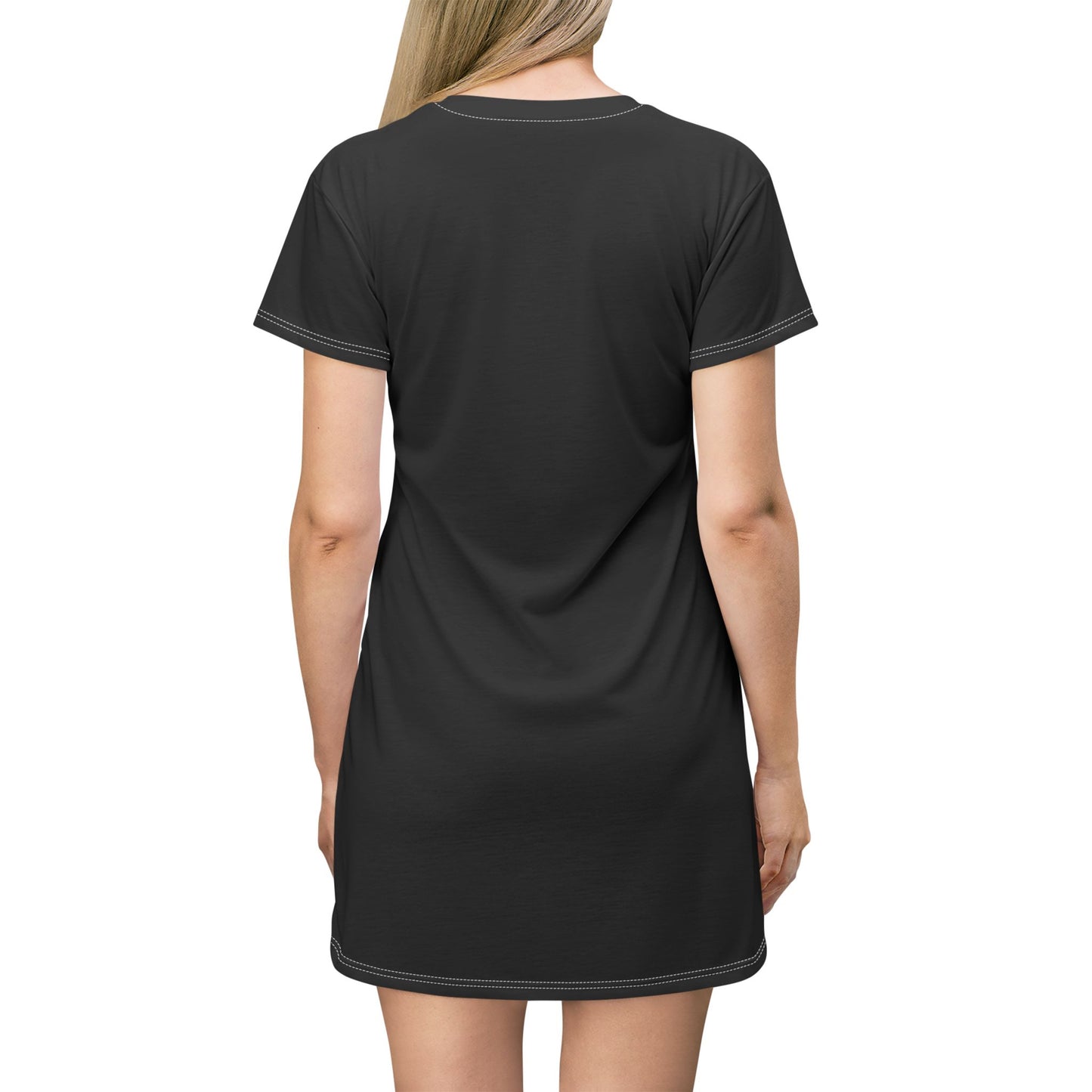 Sincere Red Emblem All-Over Print T-Shirt Dress