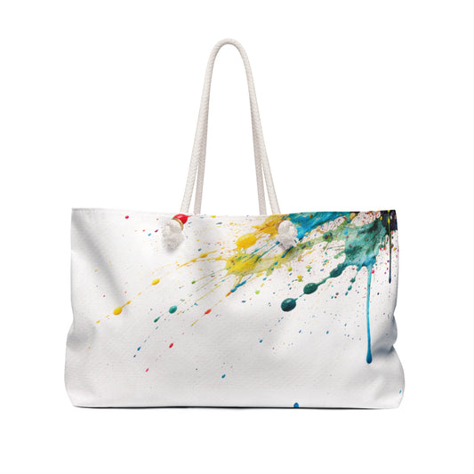 Color Splash Weekender Bag — Vibrant Paint Splash Travel Tote