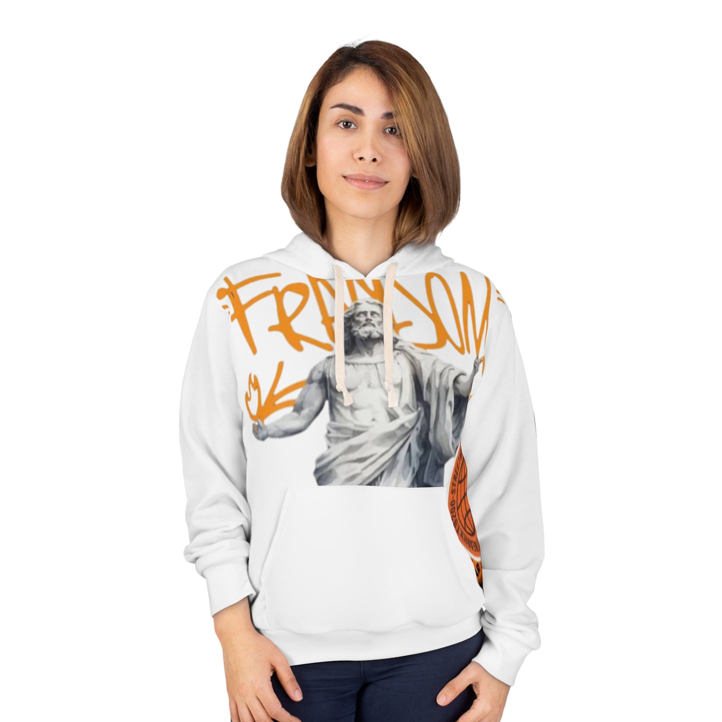 God Statue Graffiti Hoodie — 'FRENSOME' Streetwear Pullover