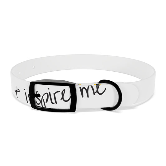 'Inspire Me' Crown White Dog Collar — Inspirational Pet Accessory for Small & Medium Dogs