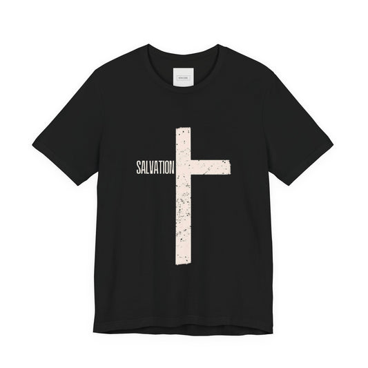 Salvation Cross T-Shirt — Distressed Faith Graphic Tee