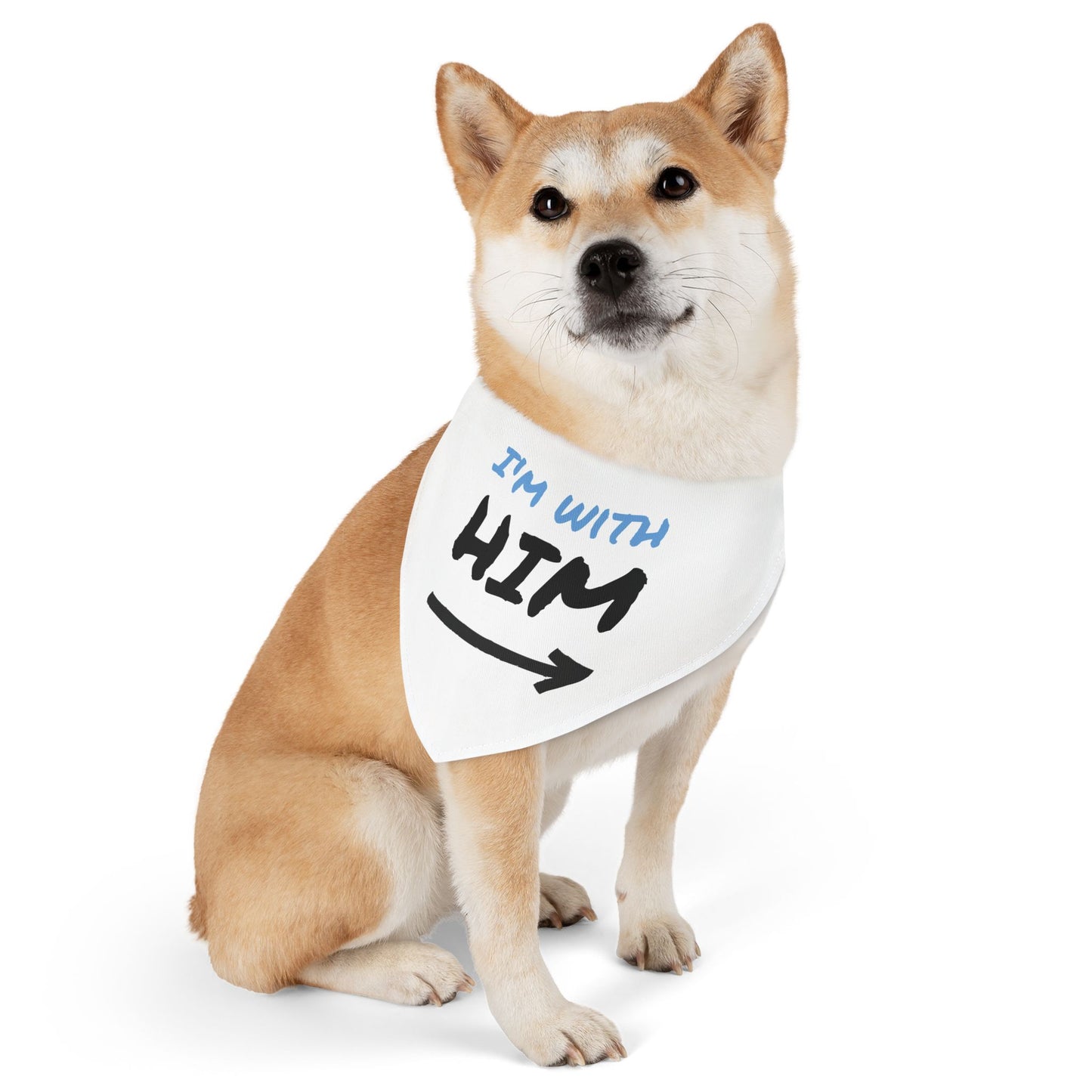 Pet Bandana Collar — "I'm With Him" Arrow Dog Bandana Collar