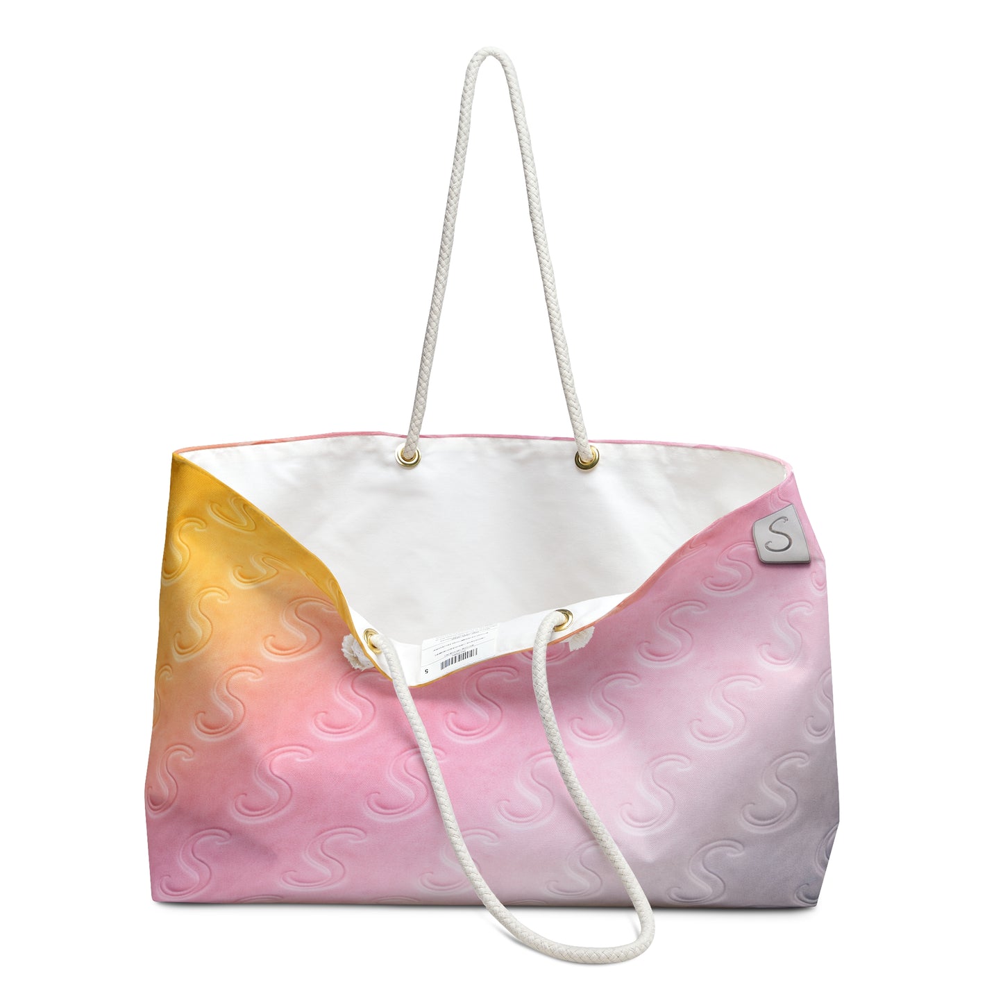 Monogrammed Pink Ombre Weekender Bag – Stylish Initial 'S' Travel Tote