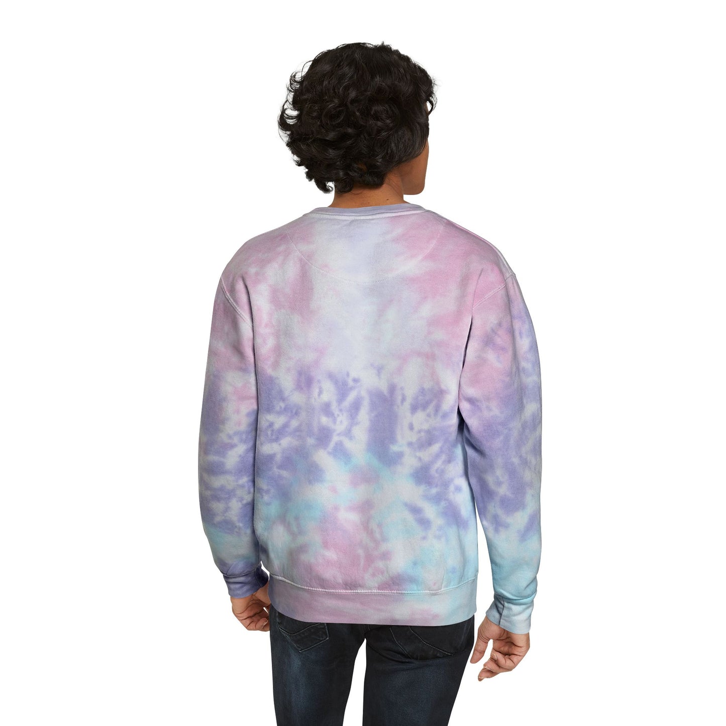 Tie-Dye Sweatshirt — Blue Spiral 'Sincere' Flame Logo Crewneck