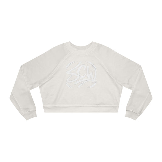 Sincere Cropped Pullover — Trendy Repeat Pattern Sweatshirt