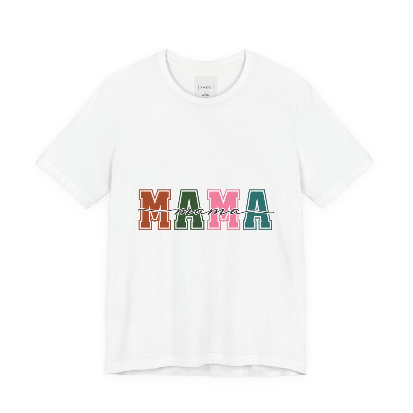 Mama Colorblock Graphic Tee — Retro Floral 'MAMA' Mother's Day Shirt