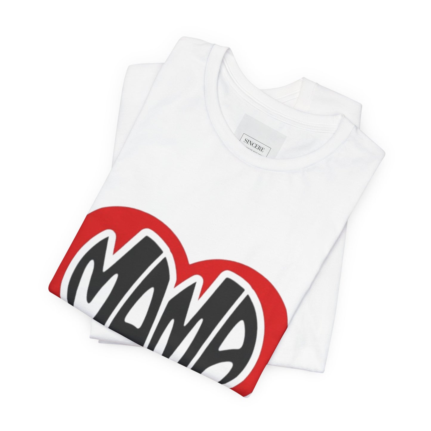 Mama Heart T-Shirt — Retro Red Heart 'MAMA' Graphic Tee for Mother's Day & Everyday