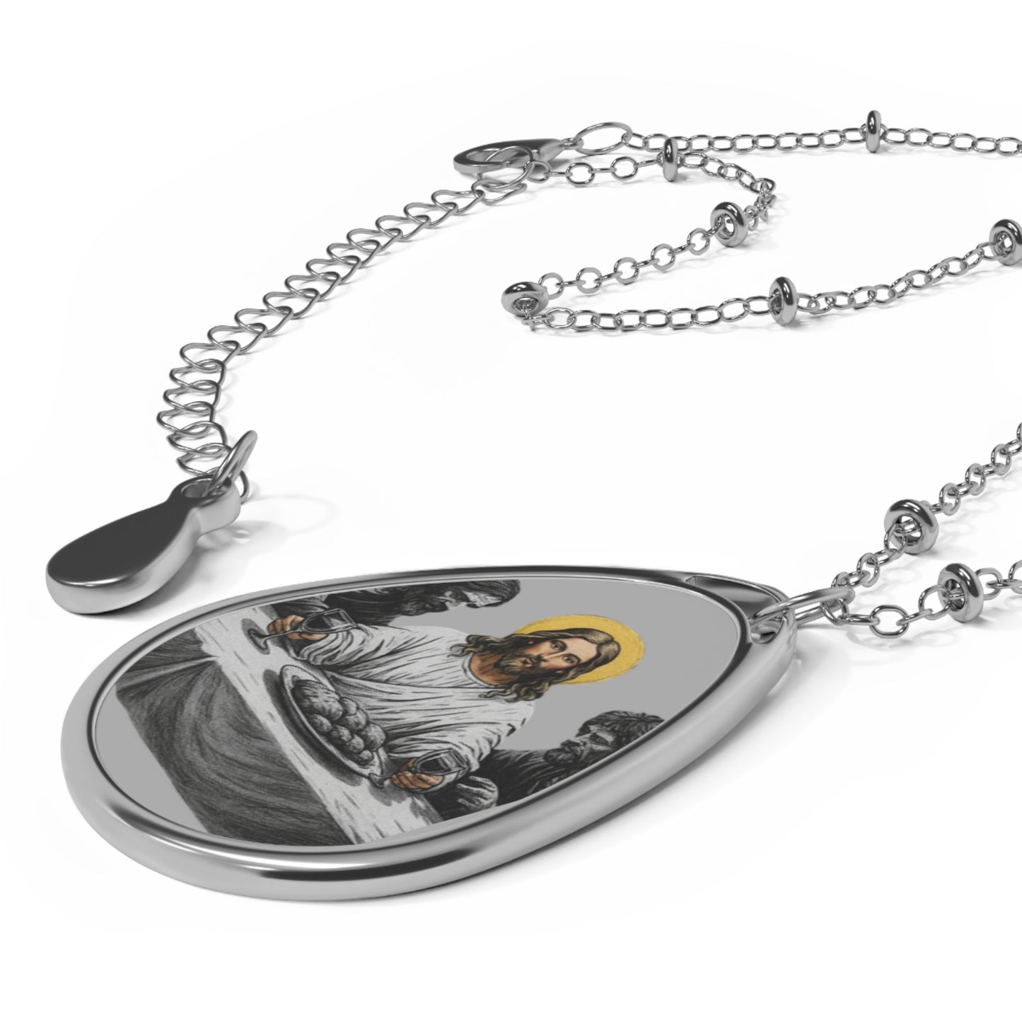 Jesus Oval Necklace — Christian Religious Pendant