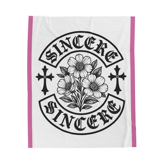 Sincere Floral Velveteen Plush Blanket, Cozy Throw, Home Décor, Gift for Her, Soft Blanket for All Seasons
