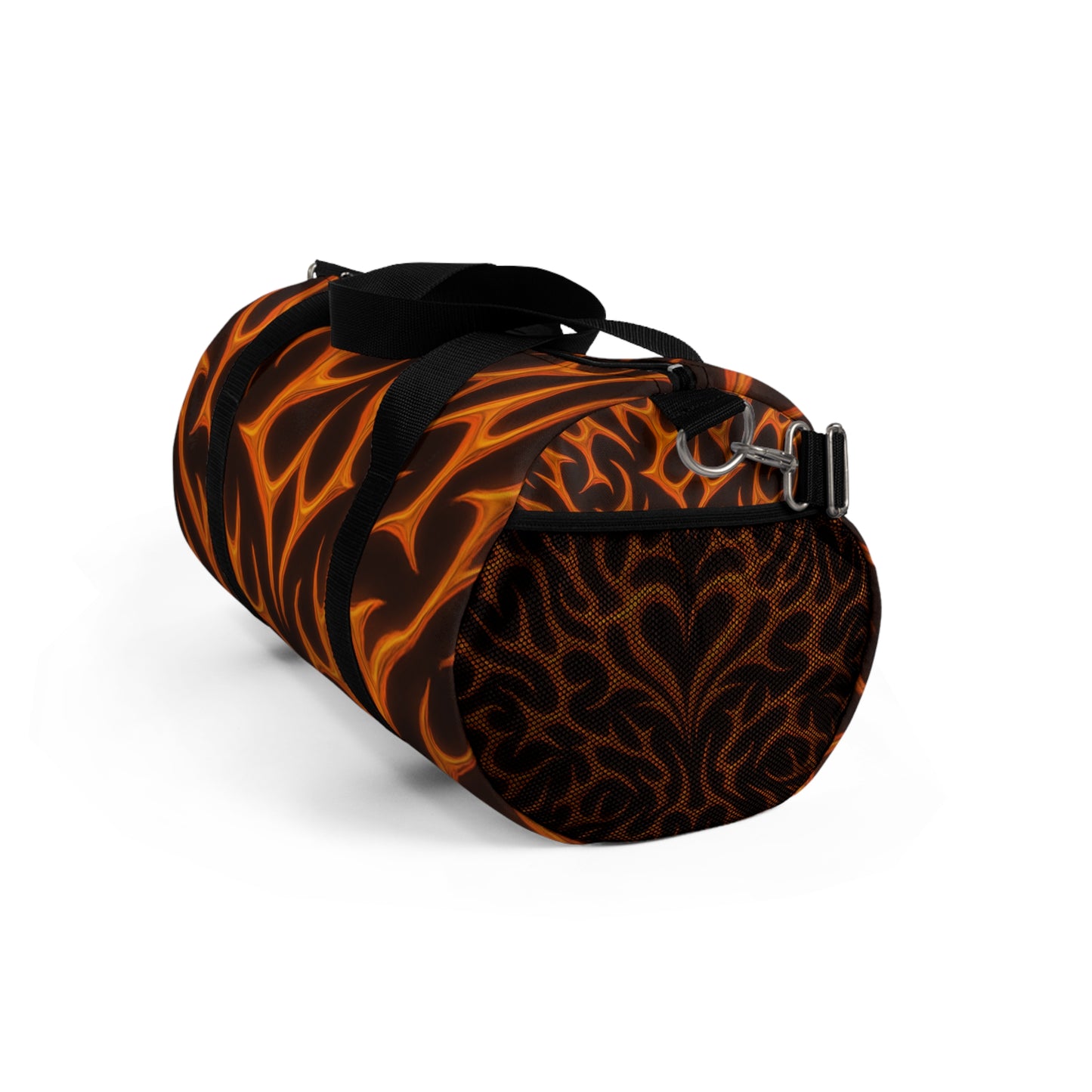 Flame Pattern Duffel Bag — Fiery Tribal Travel & Gym Bag