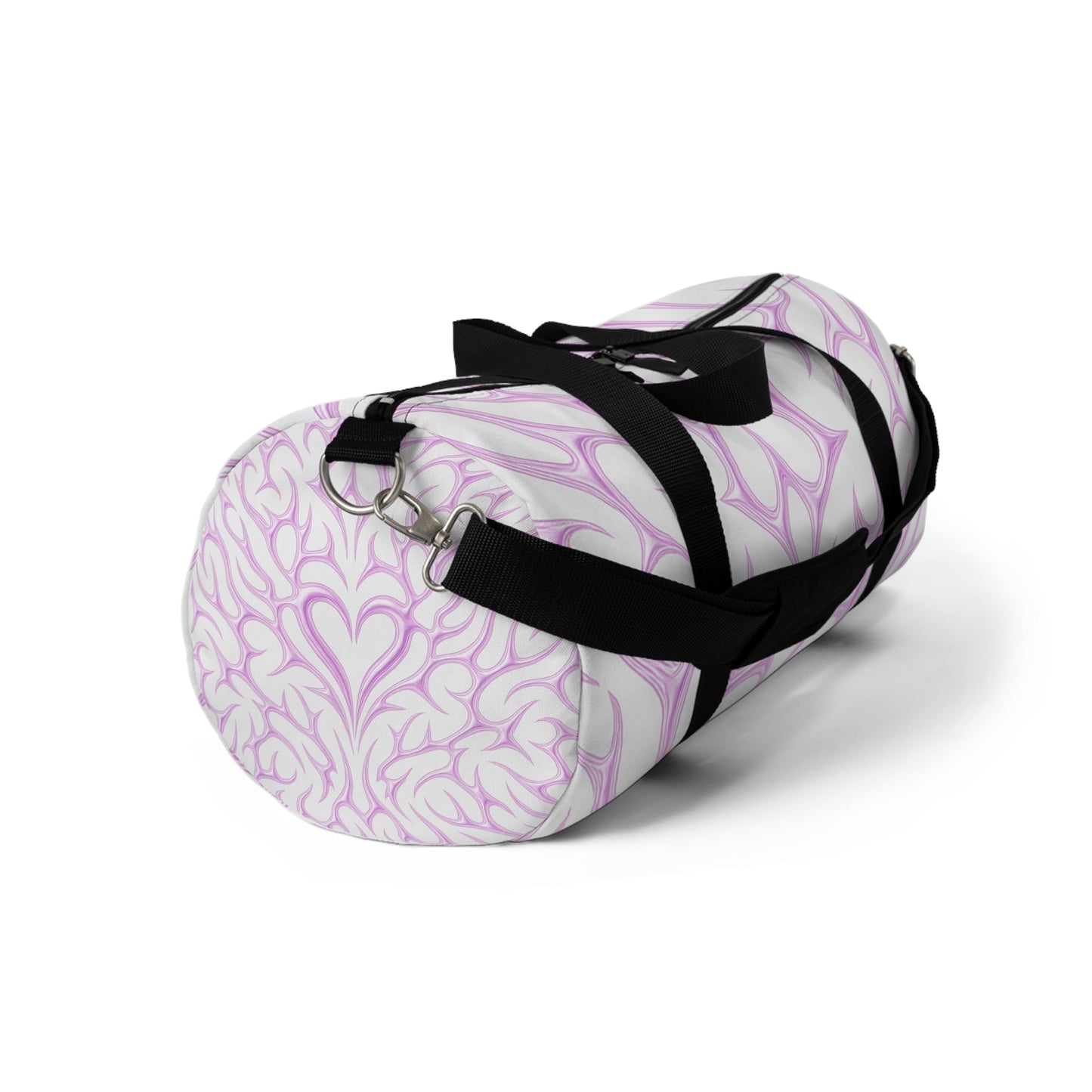 Pastel Pink Floral Pattern Duffel Bag - Stylish Travel & Gym Tote