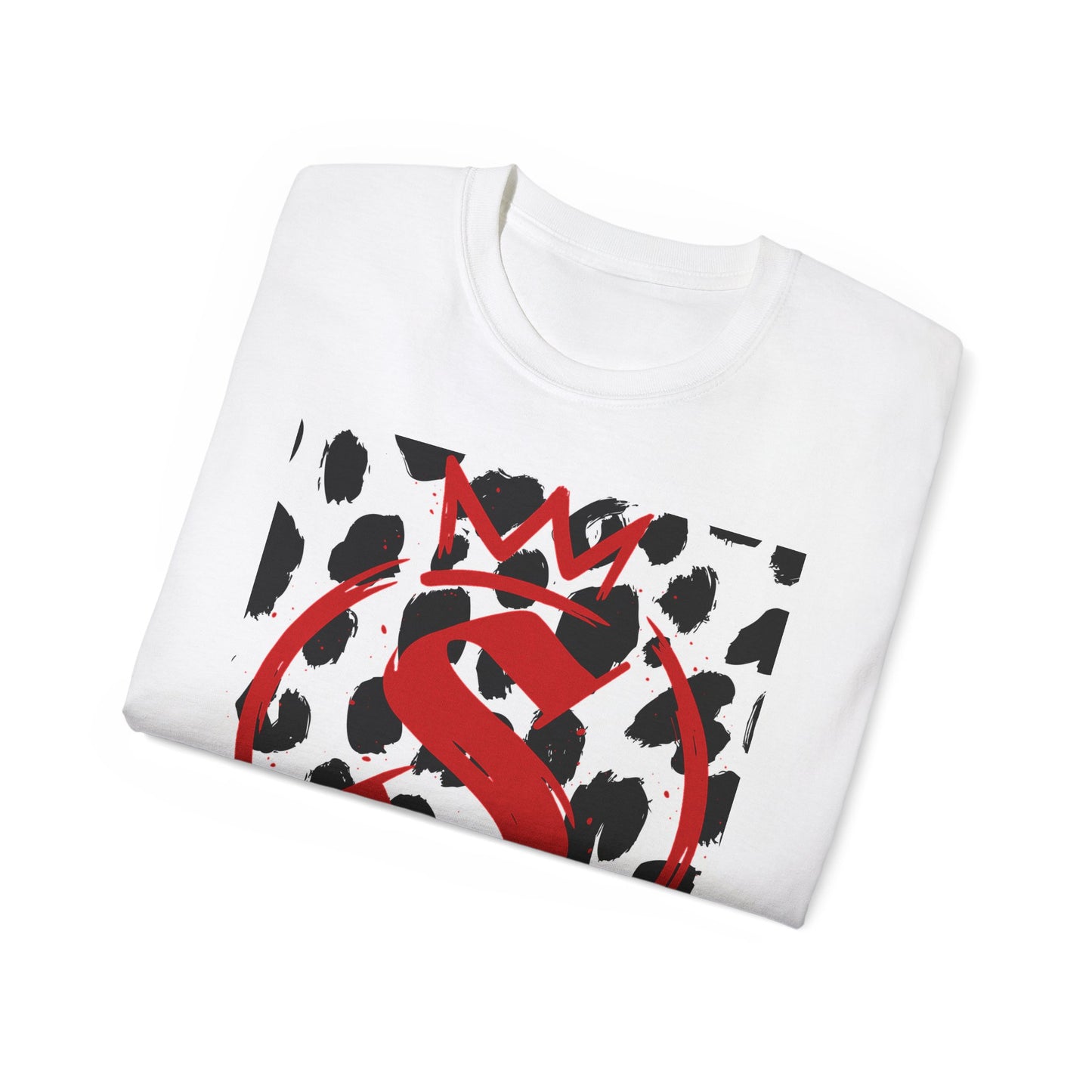 Leopard Crown 'S' Graphic T-Shirt — Bold Red Monogram Tee