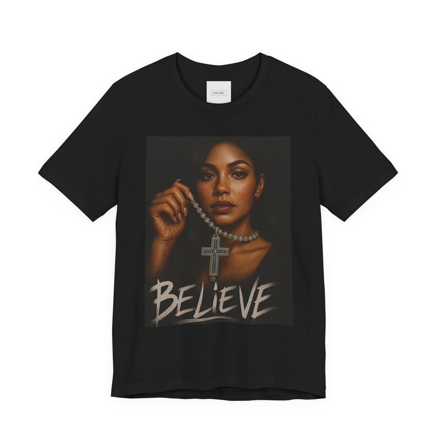 Inspirational Black T-Shirt | Unisex Jersey Tee | BELIEVE Graphic Tee | Faith-Based Apparel, Motivational Gift, Spiritual Wear, [...]