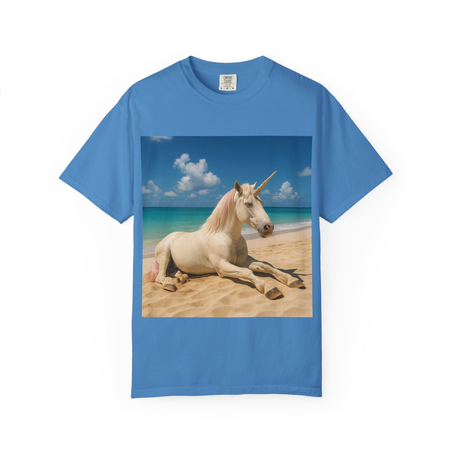 Unicorn Beach T-Shirt — Tropical Fantasy Graphic Tee