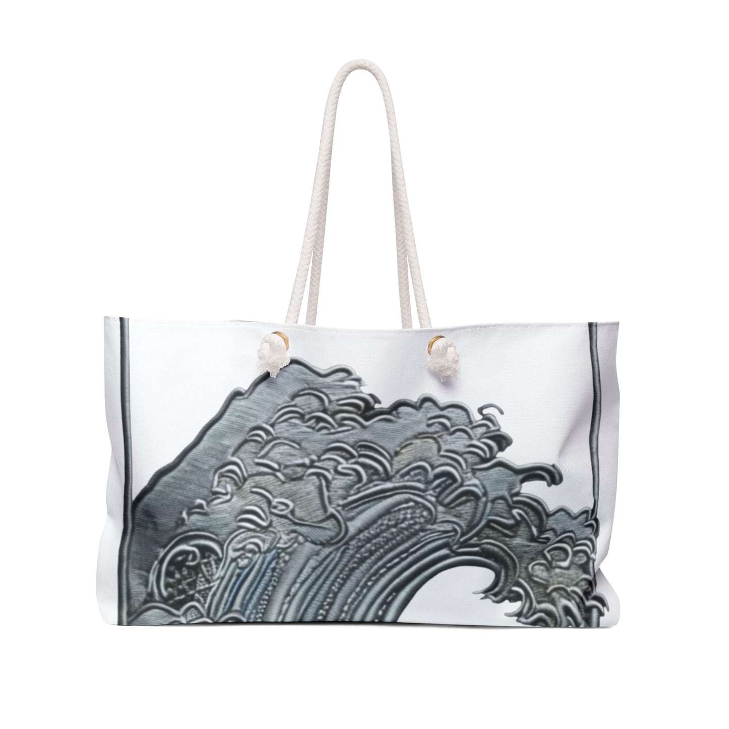 Wave-Pattern Weekender Bag — Nautical Beach Travel Tote