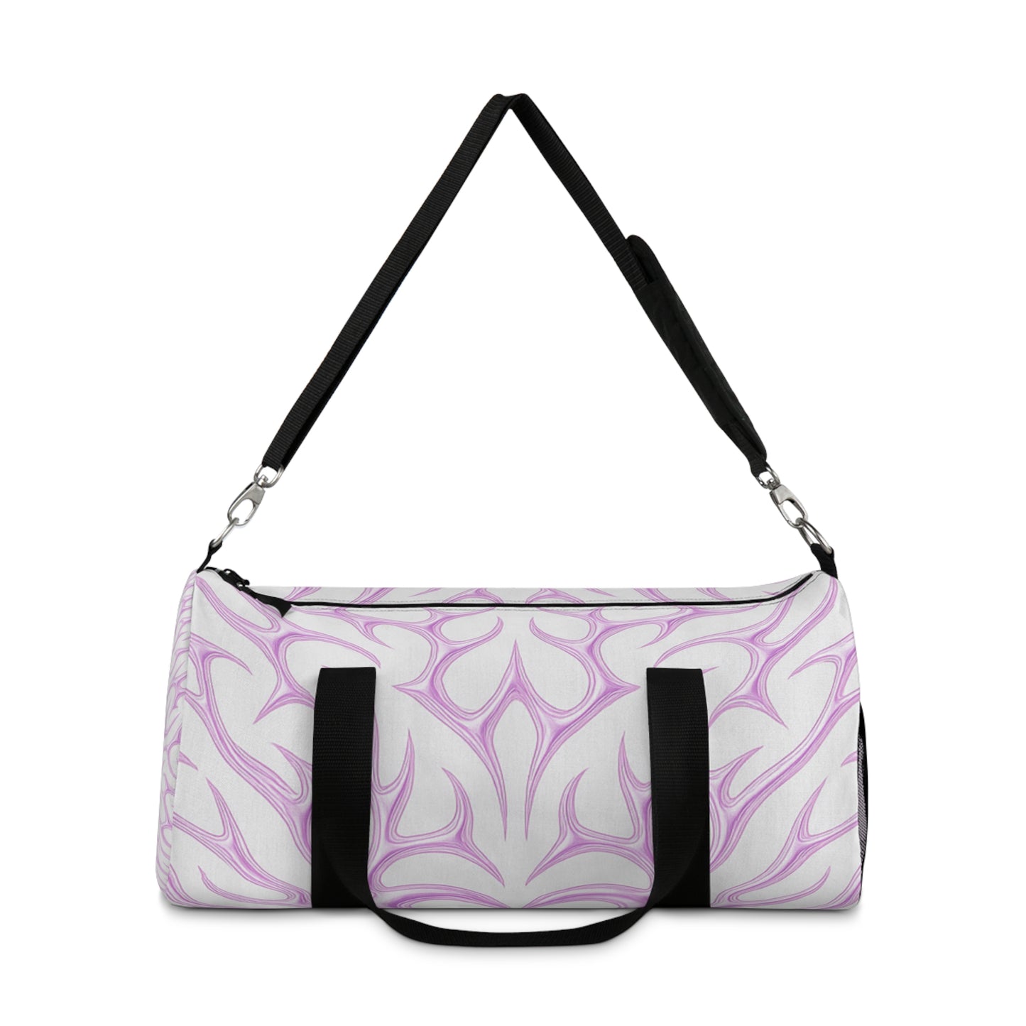 Pastel Pink Floral Pattern Duffel Bag - Stylish Travel & Gym Tote