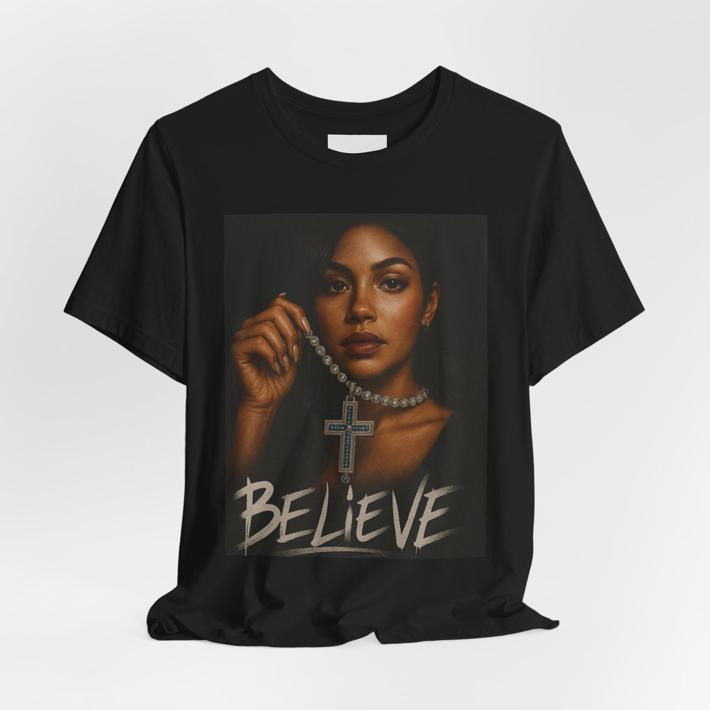 Inspirational Black T-Shirt | Unisex Jersey Tee | BELIEVE Graphic Tee | Faith-Based Apparel, Motivational Gift, Spiritual Wear, [...]