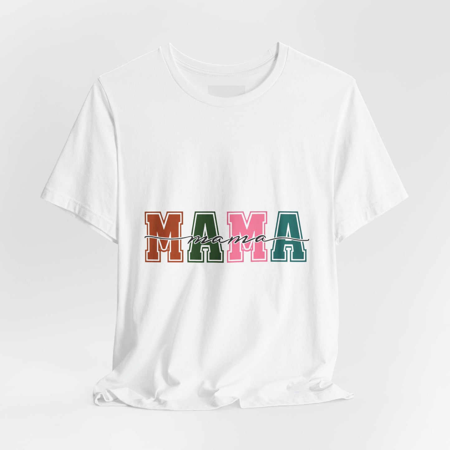 Mama Colorblock Graphic Tee — Retro Floral 'MAMA' Mother's Day Shirt