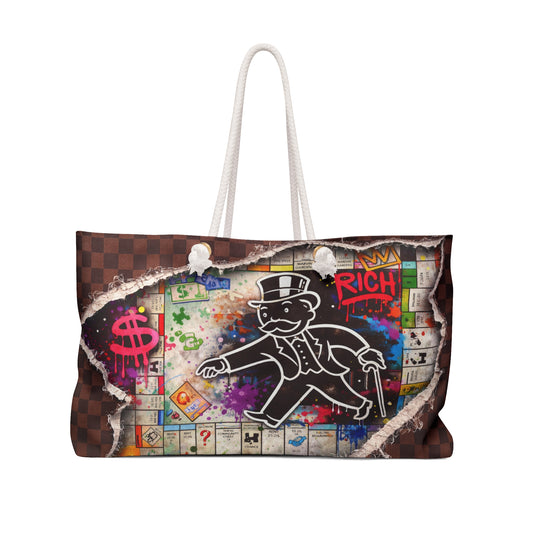 Monopoly Street Art Weekender Bag — Rich Graffiti Travel Tote