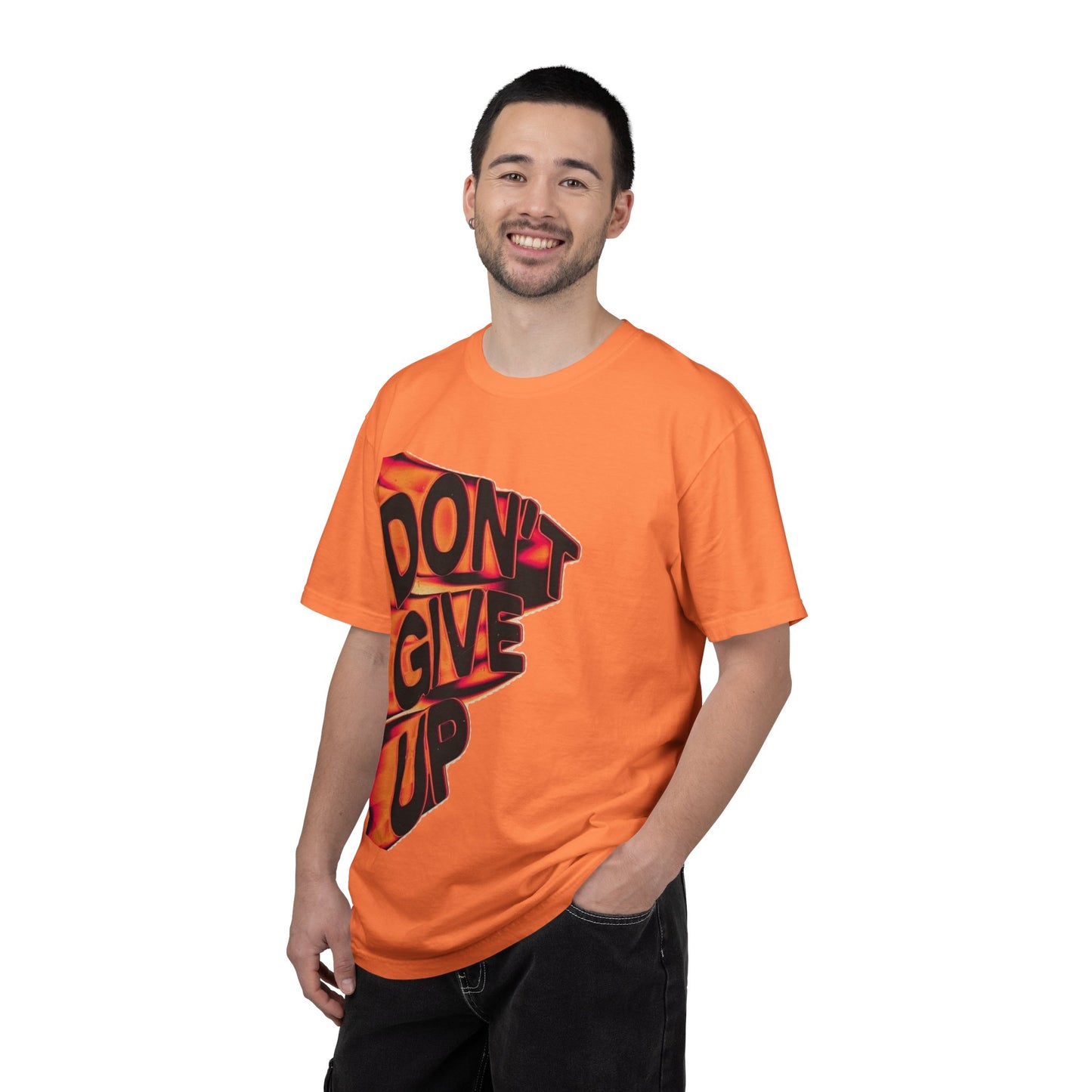 Don't Give Up T-Shirt — Motivational Flame Graphic Tee