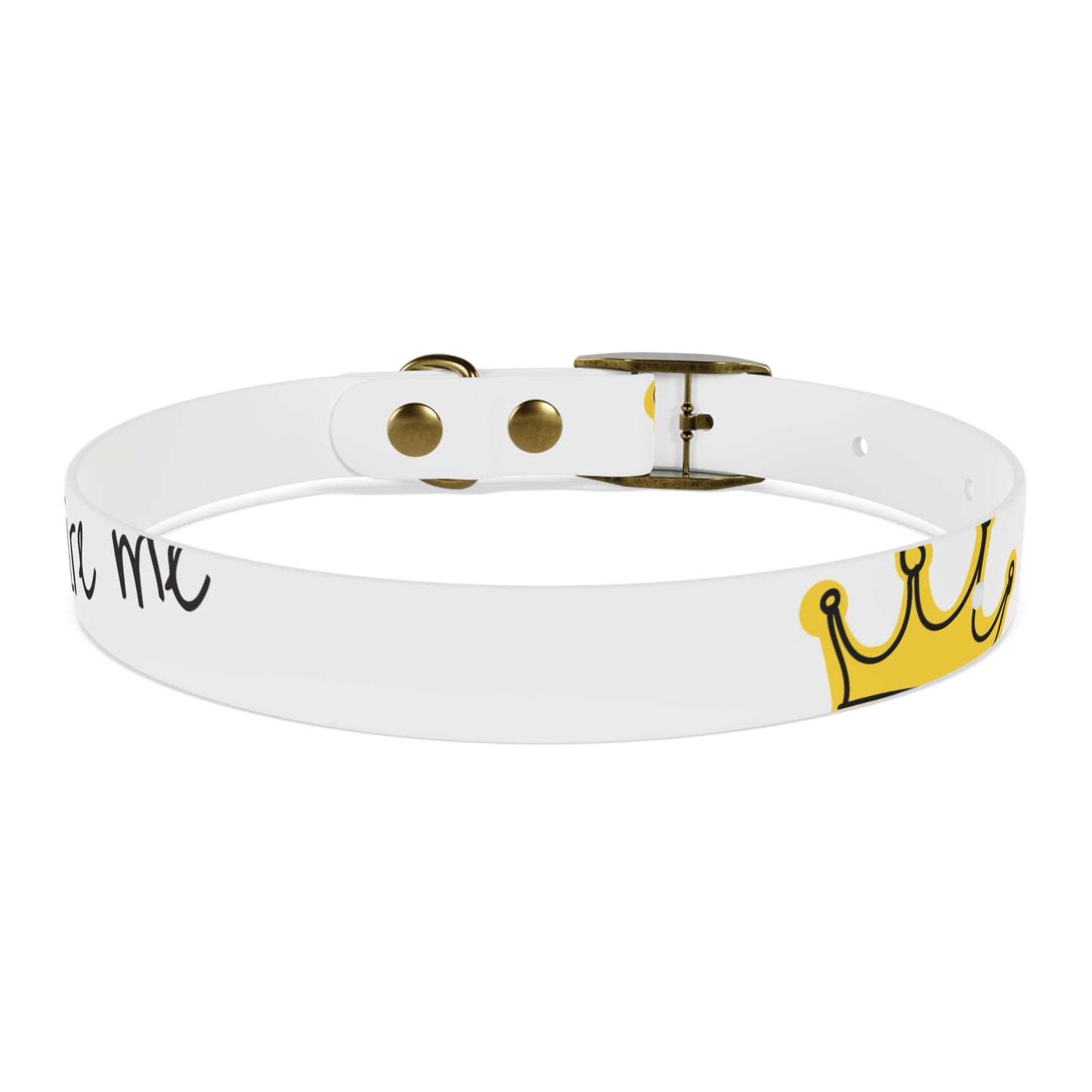 'Inspire Me' Crown White Dog Collar — Inspirational Pet Accessory for Small & Medium Dogs