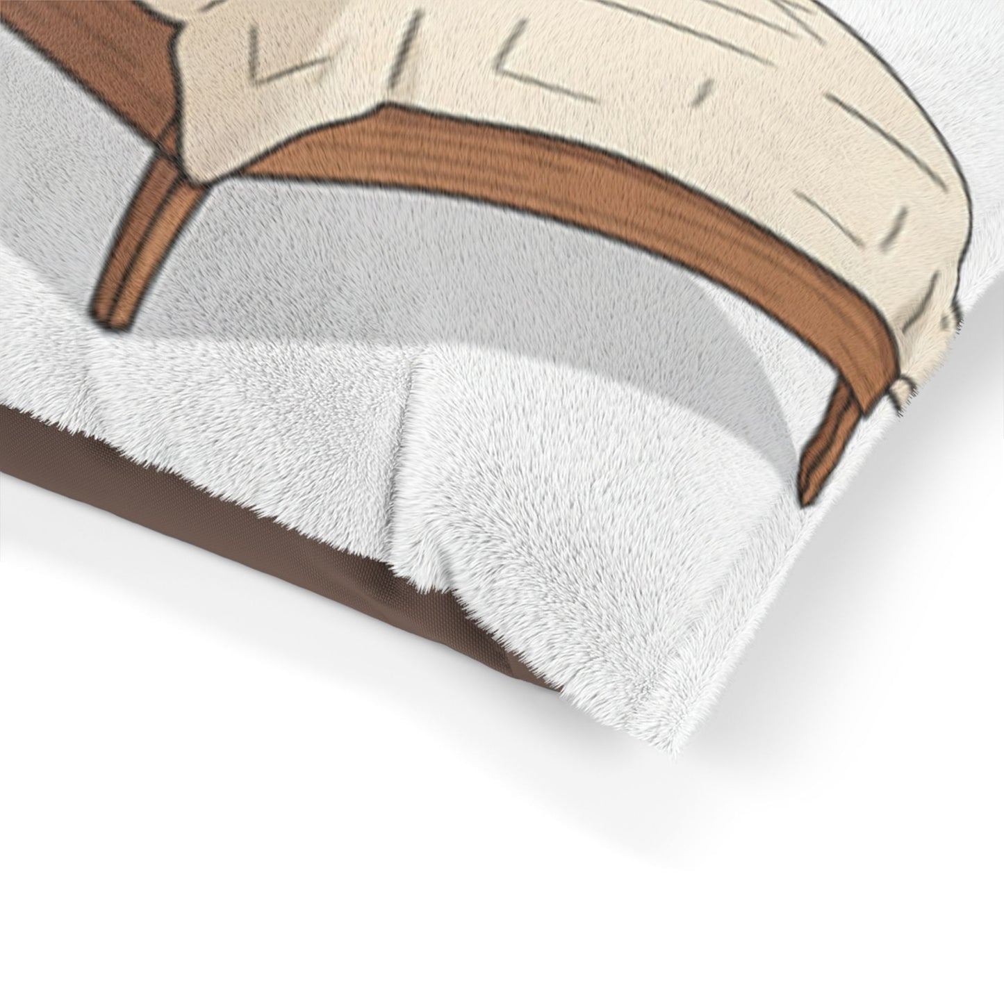 Cozy Mid-Century Bed Pet Pillow — Cute Furniture Illustration Dog & Cat Bed Cushion