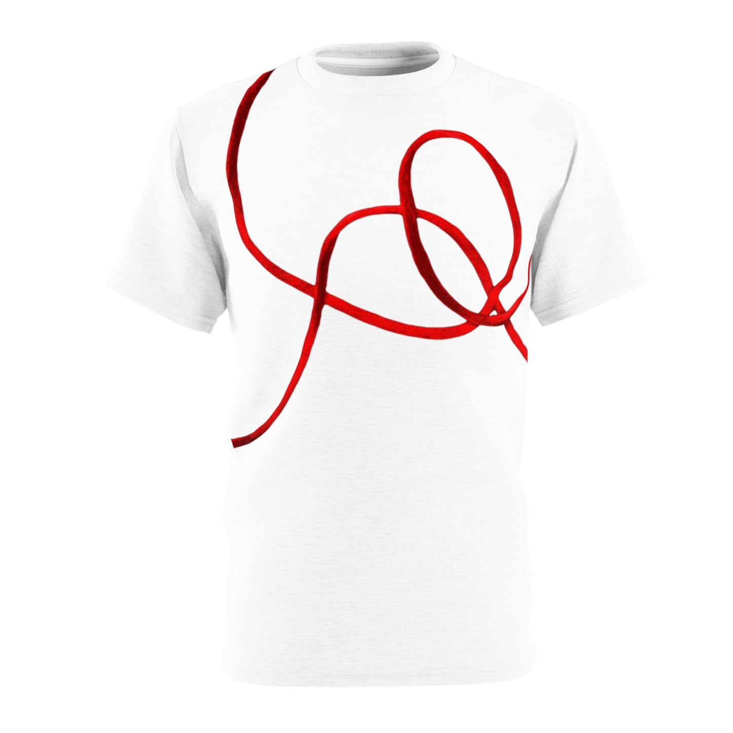 Red Ribbon Heart Line Tee