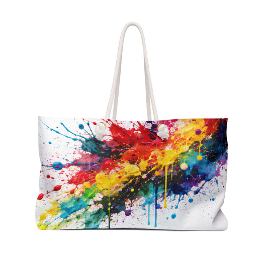 Color Splash Weekender Bag — Vibrant Paint Splash Travel Tote