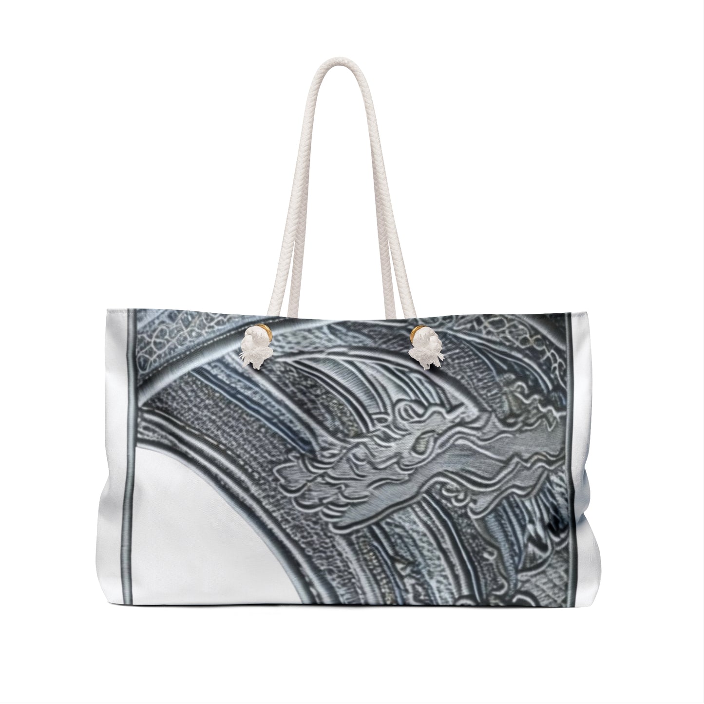 Wave-Pattern Weekender Bag — Nautical Beach Travel Tote