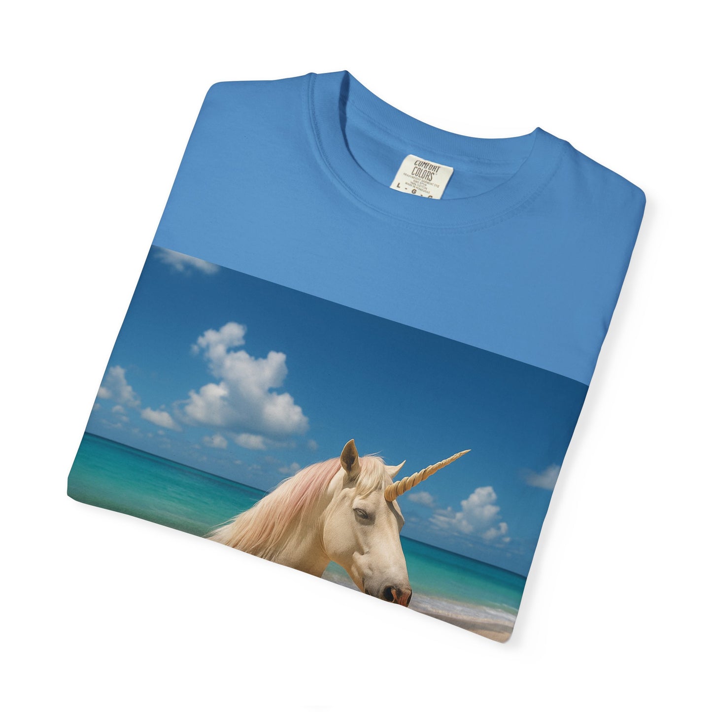 Unicorn Beach T-Shirt — Tropical Fantasy Graphic Tee