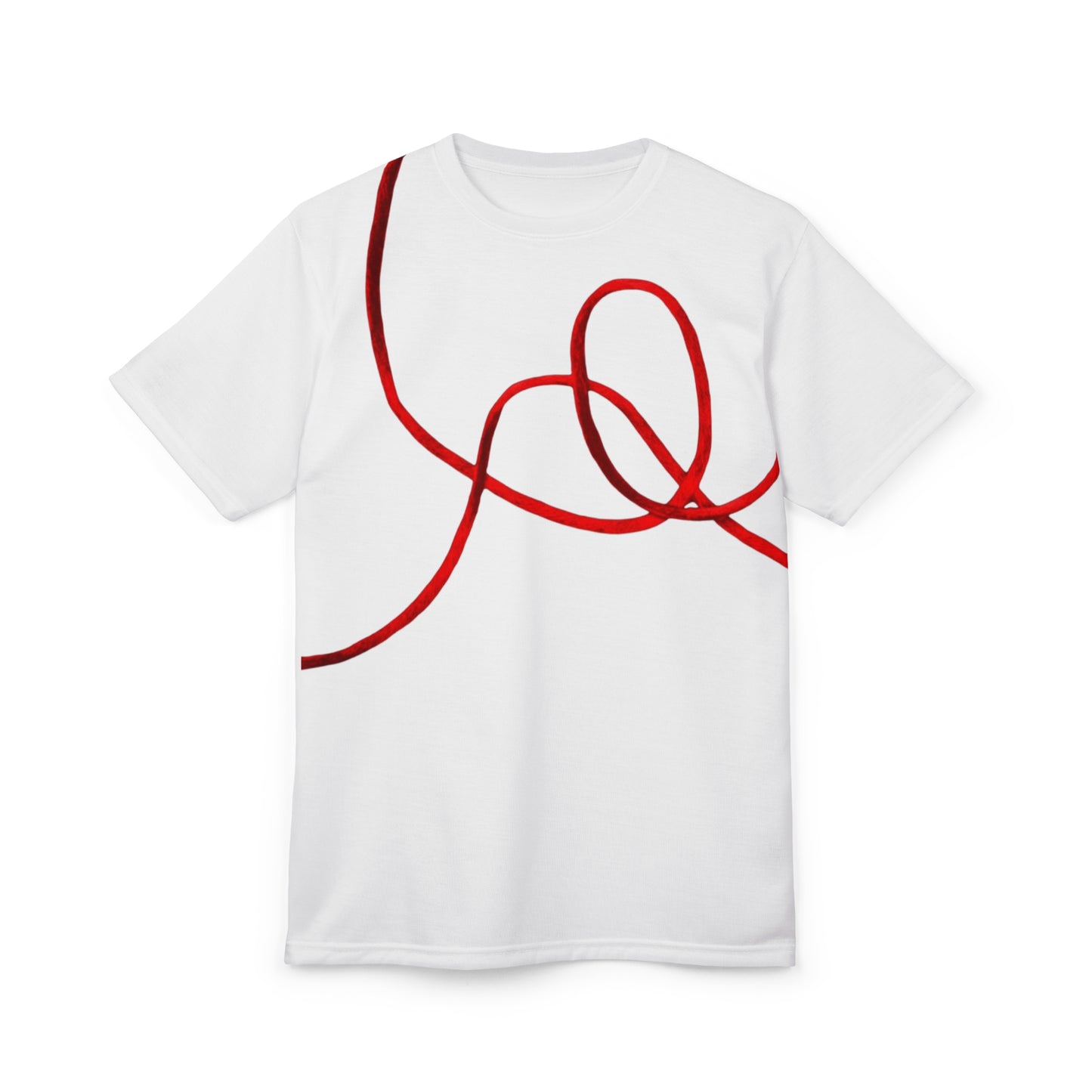 Red Ribbon Heart Line Tee