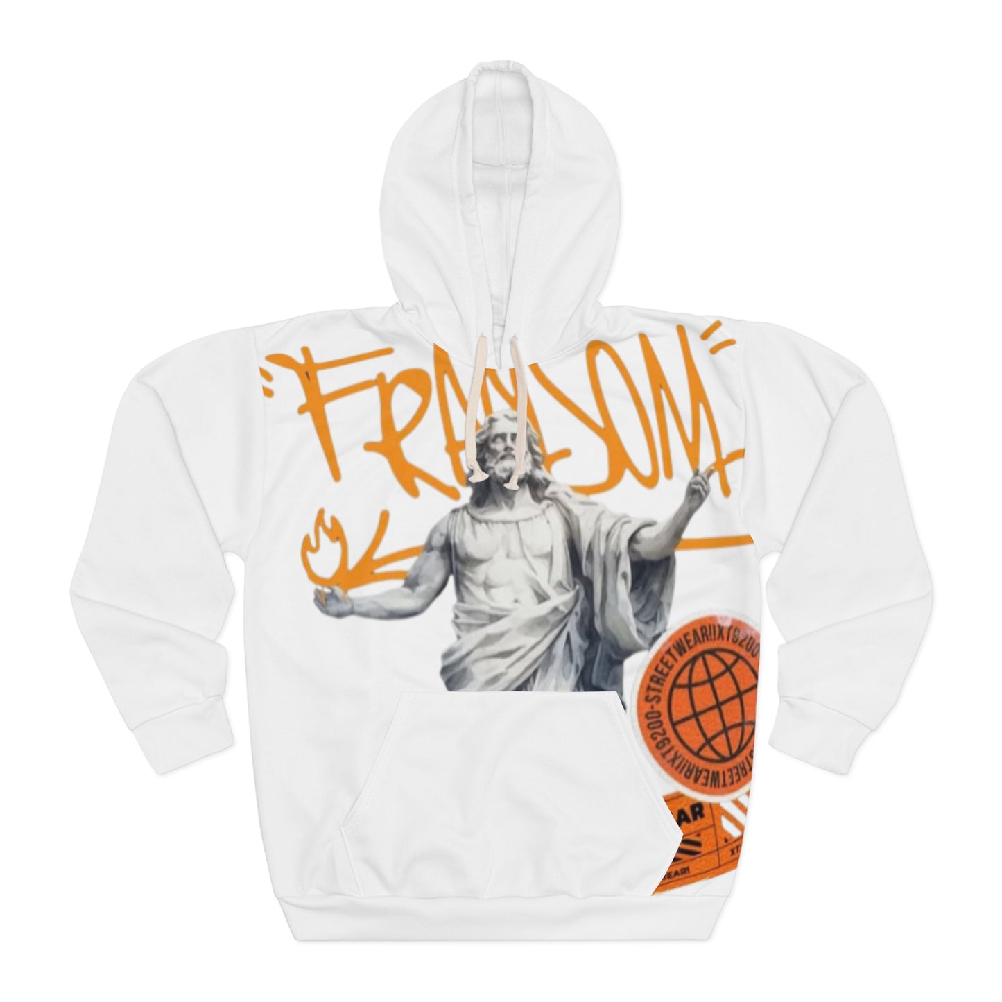 God Statue Graffiti Hoodie — 'FRENSOME' Streetwear Pullover