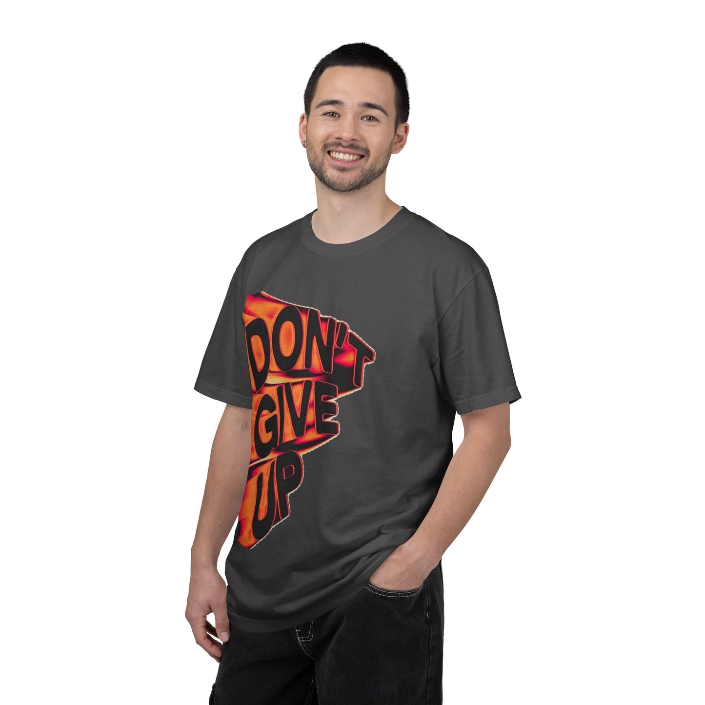 Don't Give Up T-Shirt — Motivational Flame Graphic Tee