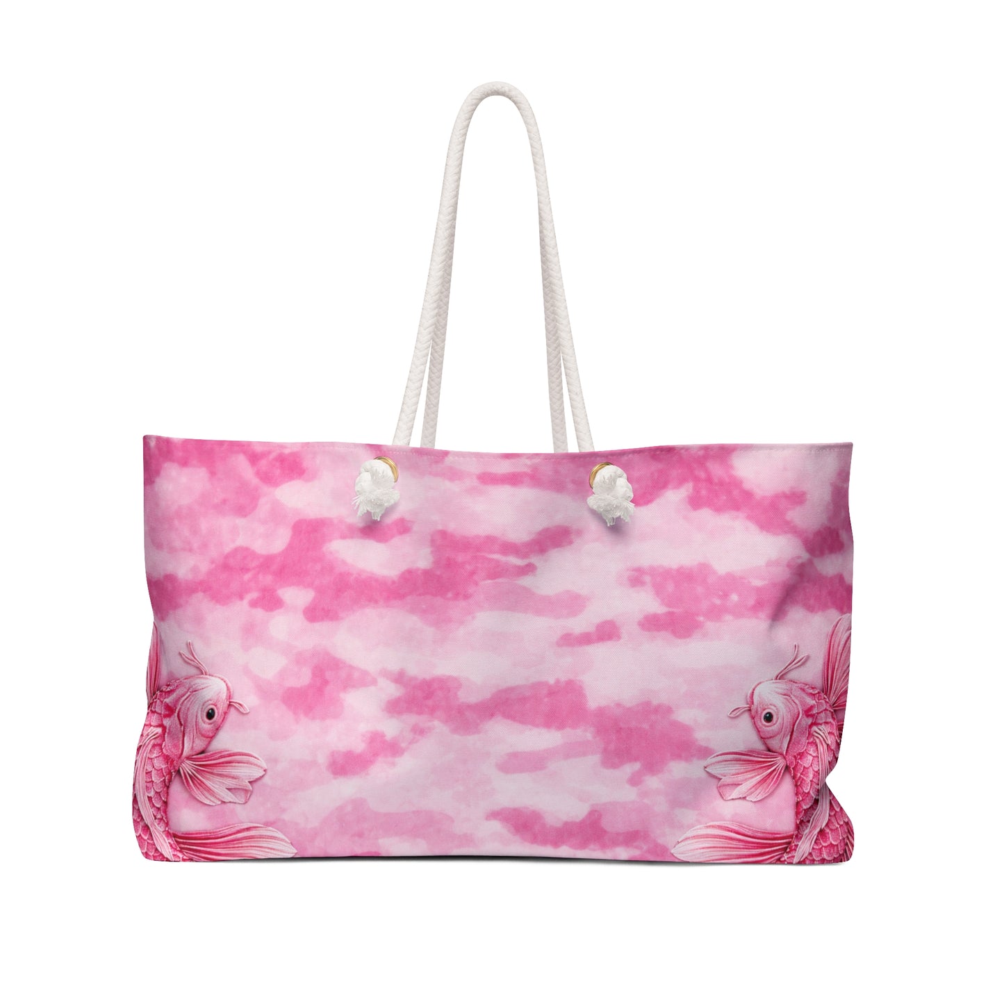 Pink Cloud Koi Weekender Bag — Large Travel Tote for Beach & Weekend Getaways